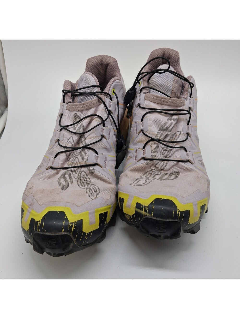 Salomon Speedcross 6 Womens Size 8 Gray Yellow Trail Running Shoes Quicklace - Picture 2 of 6